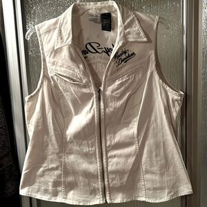 Harley front zip sleeveless shirt vest